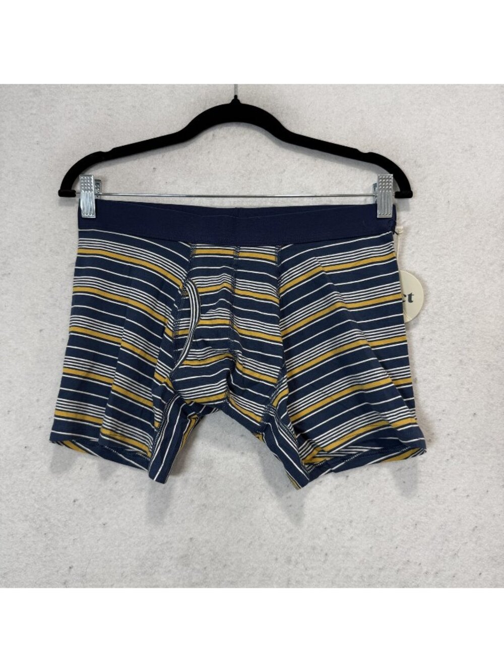 Pact Boxer Briefs Mens Medium Blue Striped Organic Cotton Stretch Underwear